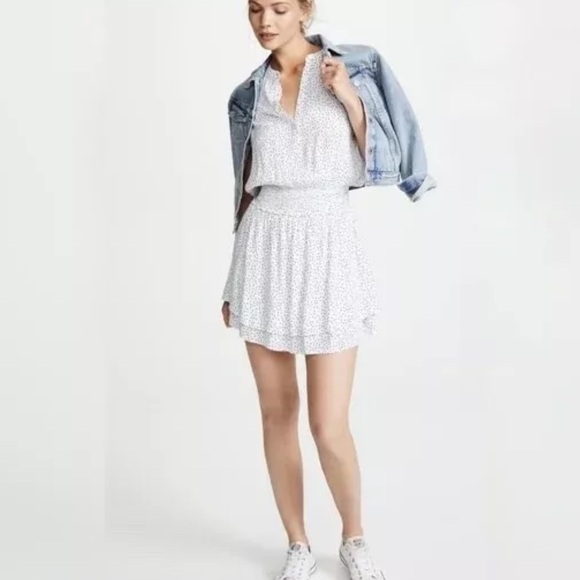 RAILS Angelina White Mini Dress with Black Stars. - Picture 4 of 14